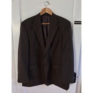Vintage Polo Ralph Lauren 100% Wool  Blazer Suit Jacket Men's 46L 2 Button Brown